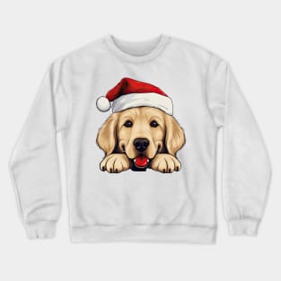 Christmas Peeking Golden Retriever Dog Crewneck Sweatshirt